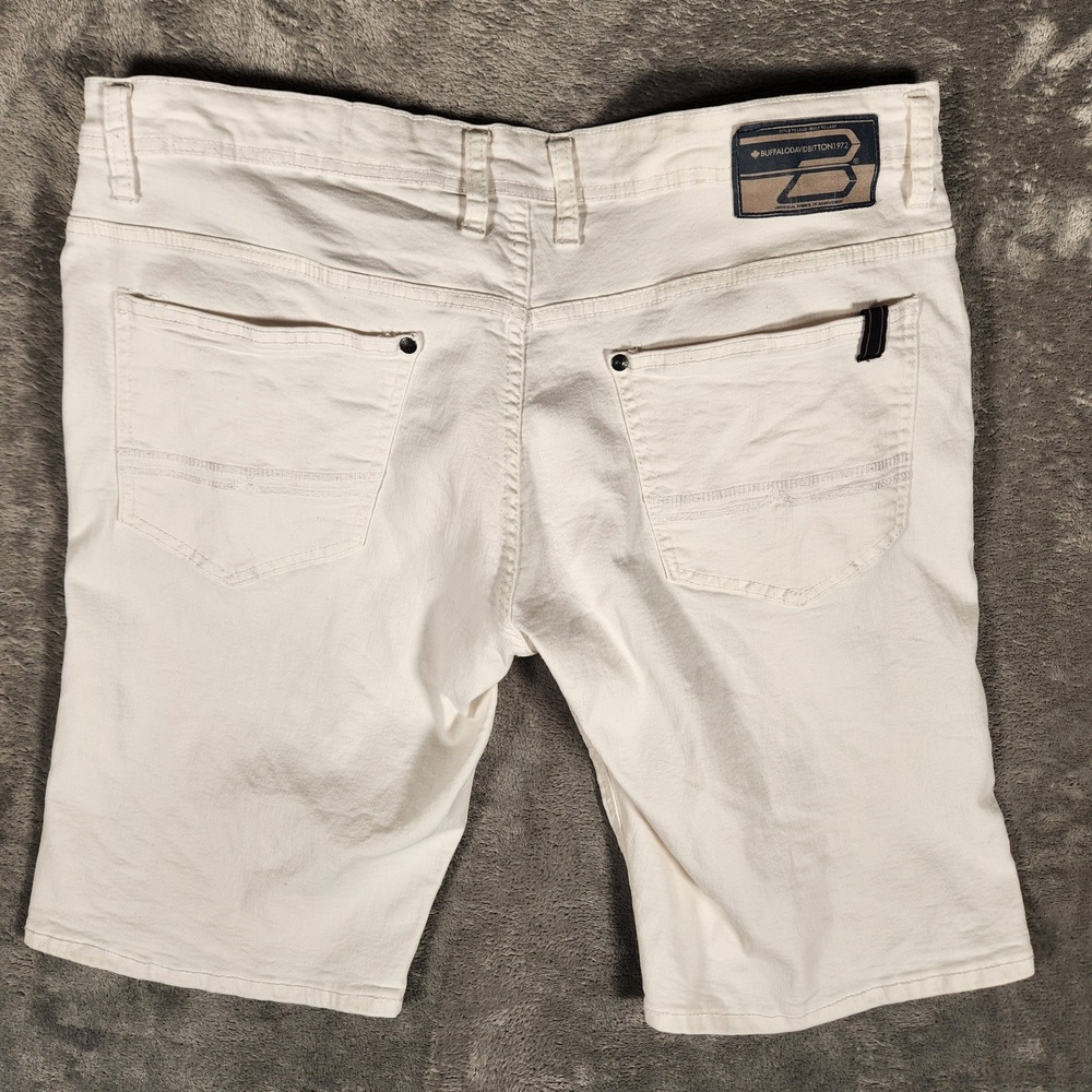 Buffalo David Bitton Evan-X Shorts Mens 36 White Excellent Stretch Denim - Picture 9 of 11